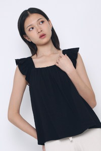 Sweet Pea Flutter Top Black