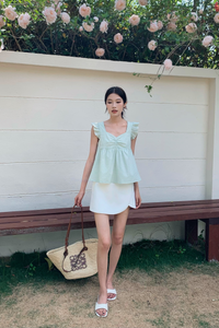 Naomi Picnic Gingham Blouse Apple Mint