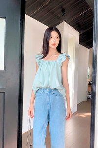 Sweet Pea Flutter Top Ice Blue