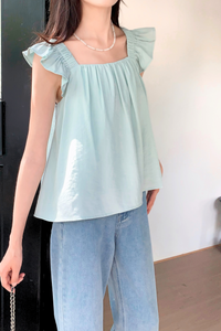 Sweet Pea Flutter Top Ice Blue