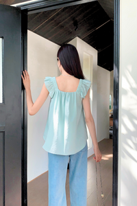 Sweet Pea Flutter Top Ice Blue