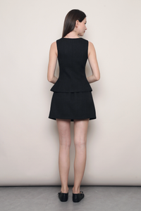 Upper East Tweed Vest Top Black