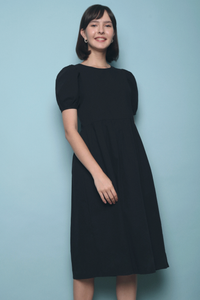 Theo Basic Midi Dress Black