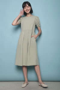 Theo Basic Midi Dress Matcha