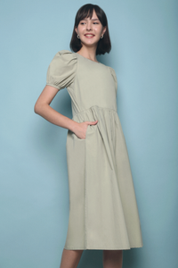 Theo Basic Midi Dress Matcha