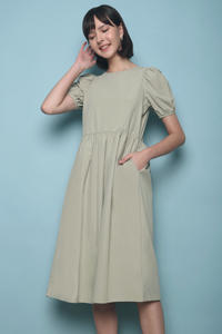 Theo Basic Midi Dress Matcha