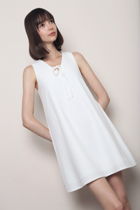 Tie the Knot Shift Dress White