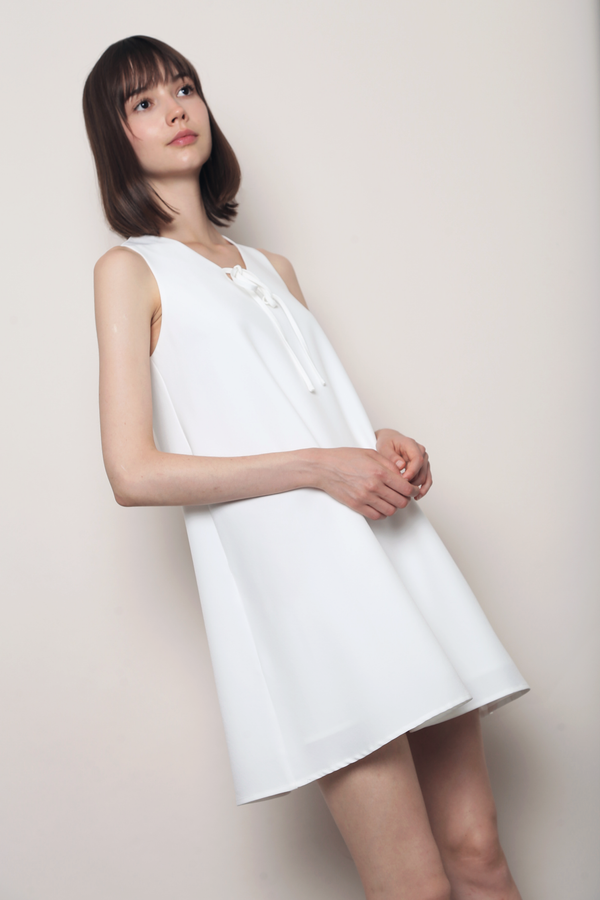 Tie the Knot Shift Dress White