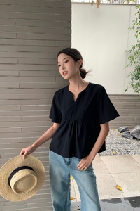 Tods Notch Neck Blouse Black (Backorder)