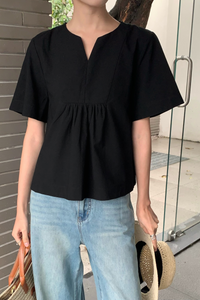 Tods Notch Neck Blouse Black (Backorder)