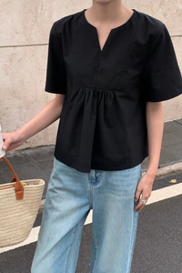 Tods Notch Neck Blouse Black (Backorder)