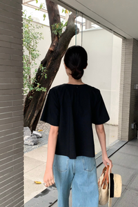 Tods Notch Neck Blouse Black (Backorder)