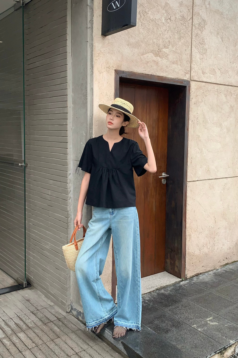 Tods Notch Neck Blouse Black (Backorder)