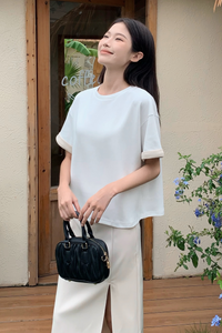 Toni Colorblock Boxy Tee White/Beige