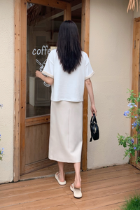 Toni Colorblock Boxy Tee White/Beige