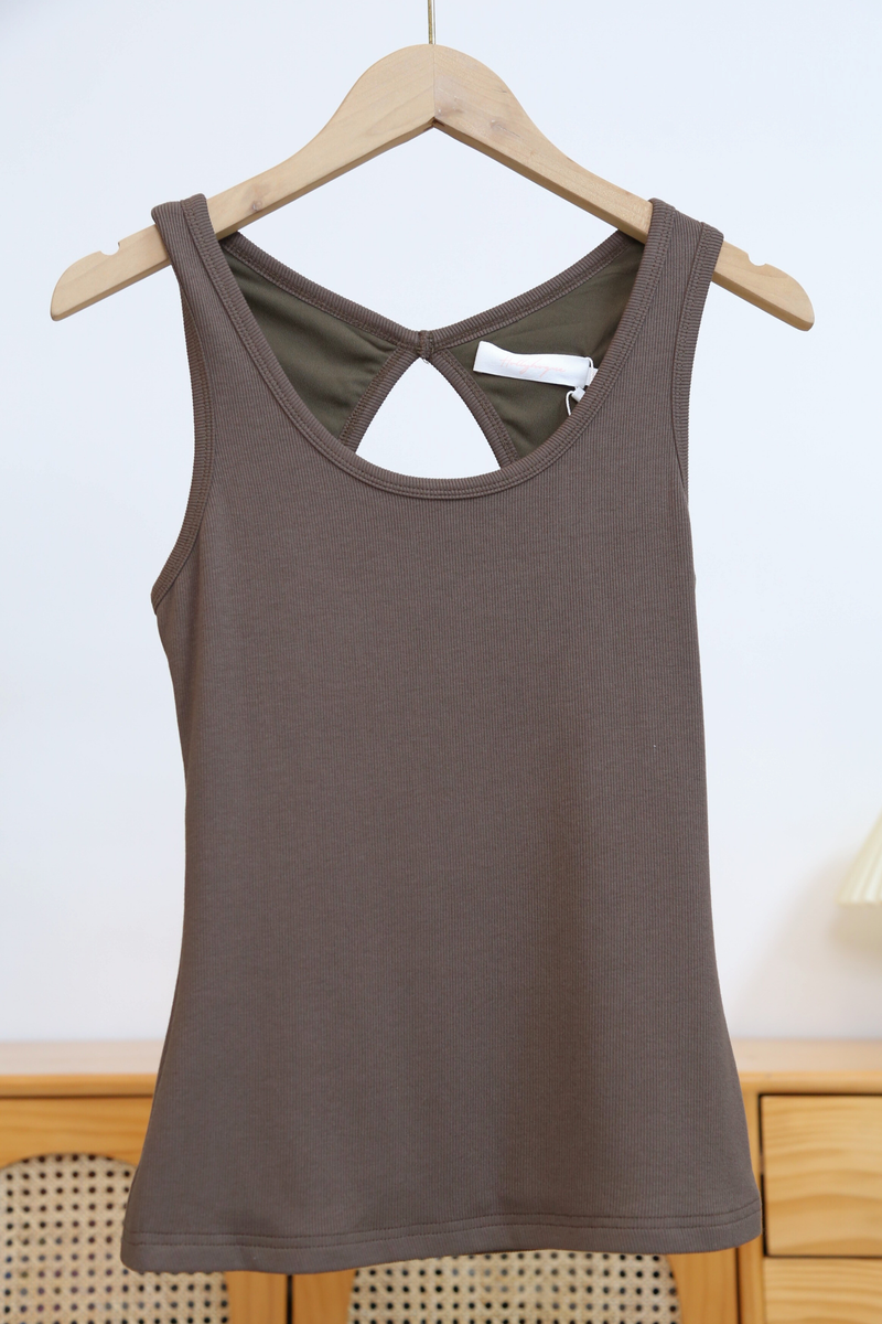 Tria Ribbed Tank Top Chestnut Brown (Backorder)