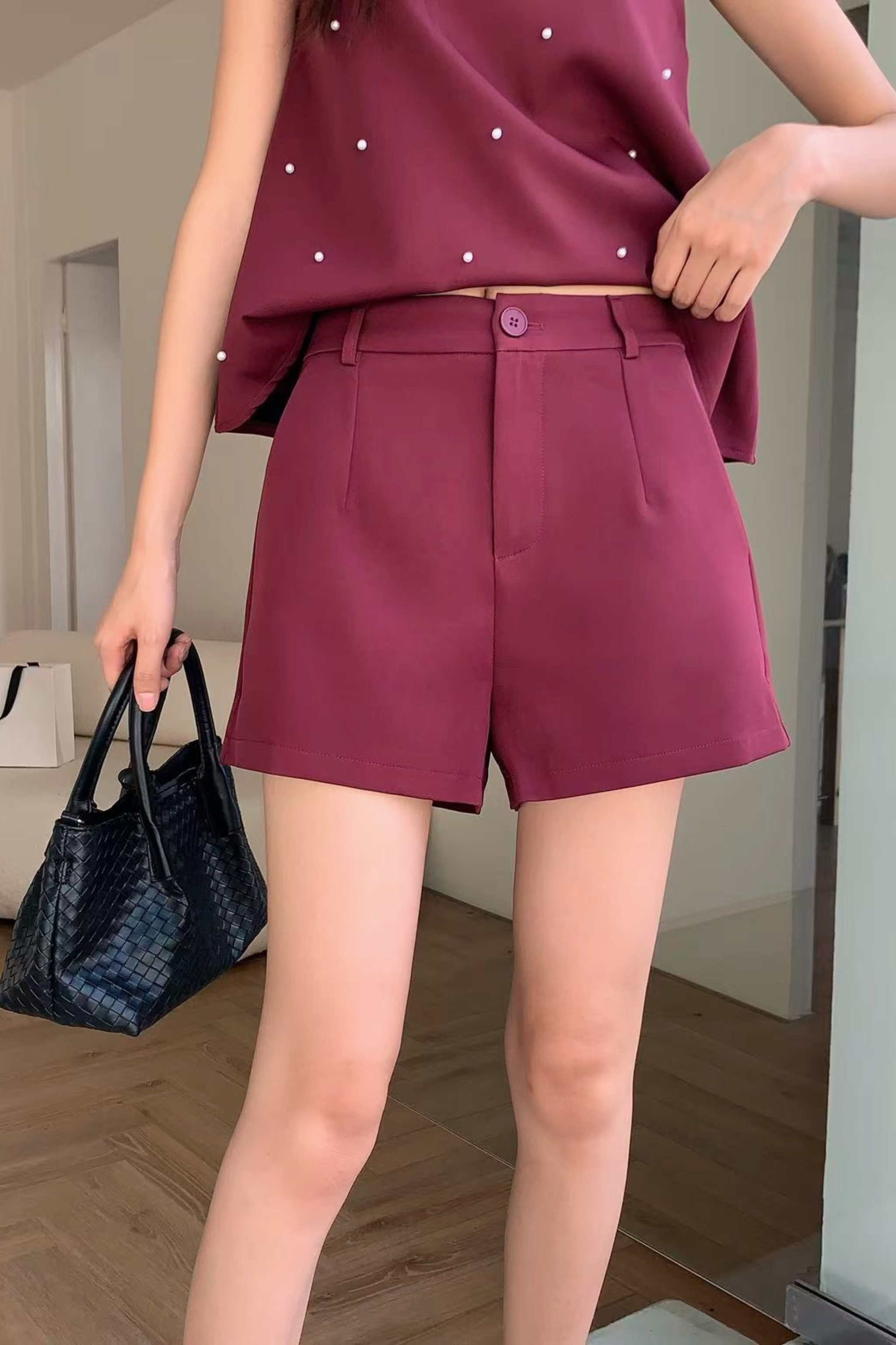 Twilight Pearl Shorts Merlot