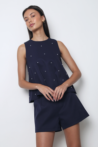 Twilight Pearl Top Navy