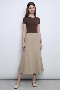 Valmont Fishtail Flare Skirt Sand