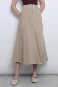 Valmont Fishtail Flare Skirt Sand