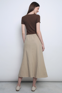 Valmont Fishtail Flare Skirt Sand