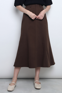 Valmont Fishtail Flare Skirt Brown