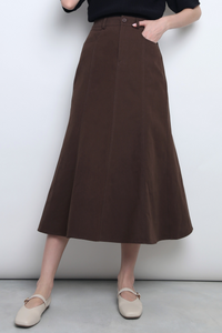 Valmont Fishtail Flare Skirt Brown