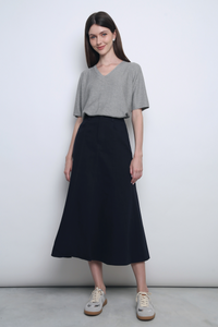 Valmont Fishtail Flare Skirt Navy