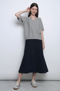 Valmont Fishtail Flare Skirt Navy