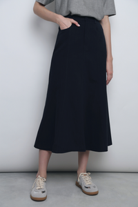 Valmont Fishtail Flare Skirt Navy