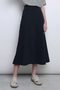 Valmont Fishtail Flare Skirt Navy