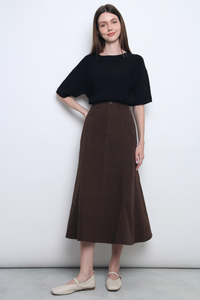 Valmont Fishtail Flare Skirt Brown