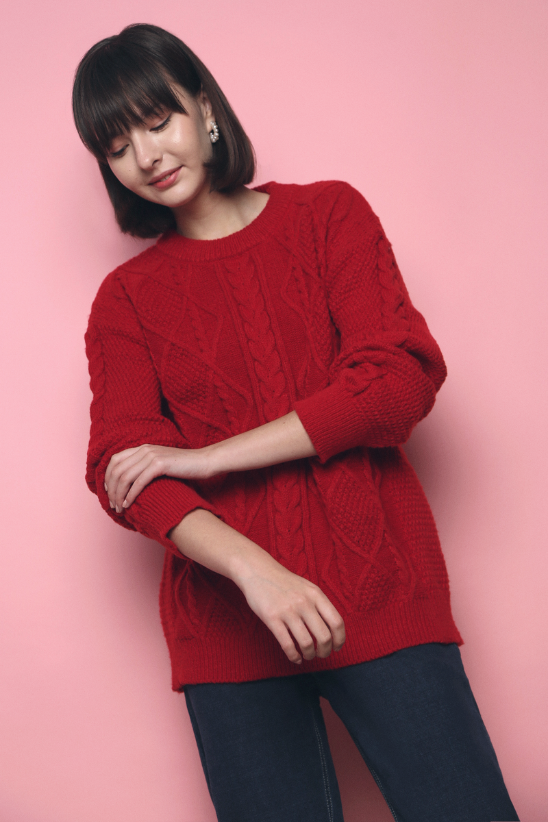 Welly Oversized Knit Tunic Red