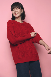 Welly Oversized Knit Tunic Red
