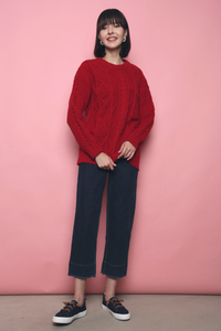 Welly Oversized Knit Tunic Red