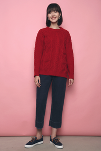 Welly Oversized Knit Tunic Red