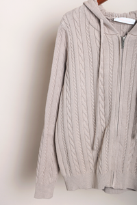 Westbourne Cable Knit Hoodie Taupe
