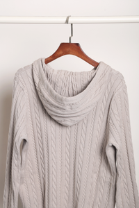 Westbourne Cable Knit Hoodie Taupe