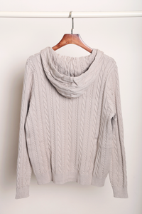 Westbourne Cable Knit Hoodie Taupe