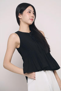 Better Pleats Sleeveless Blouse Black