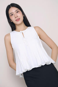 Better Pleats Sleeveless Blouse White (Preorder)