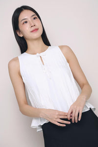 Better Pleats Sleeveless Blouse White (Preorder)