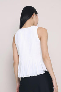 Better Pleats Sleeveless Blouse White (Preorder)