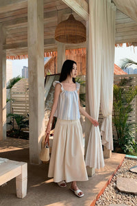More Than Stripes Flutter Top Light