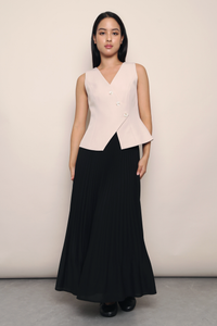 Whisper Pleat Fishtail Skirt Black (Restock)