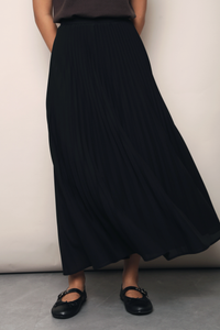 Whisper Pleat Fishtail Skirt Black (Restock)
