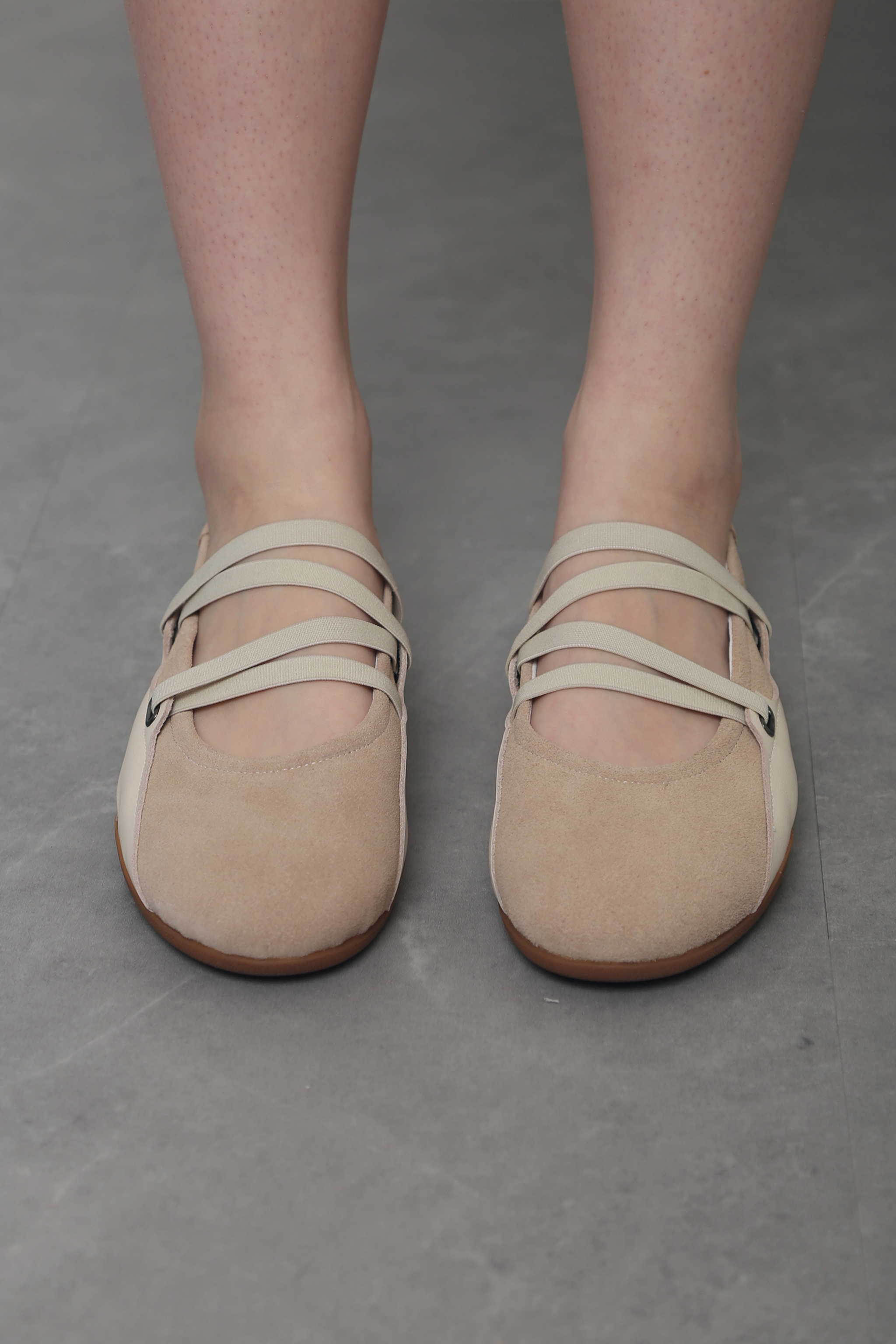 Whitmore Strappy Leather Flats Oat (Backorder)