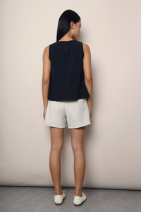 Willow Bloom Embroidered Blouse Navy