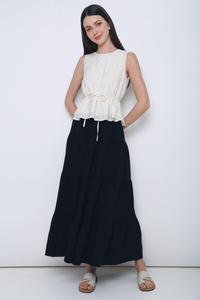 Willow Polka Dot Sleeveless Top Cream