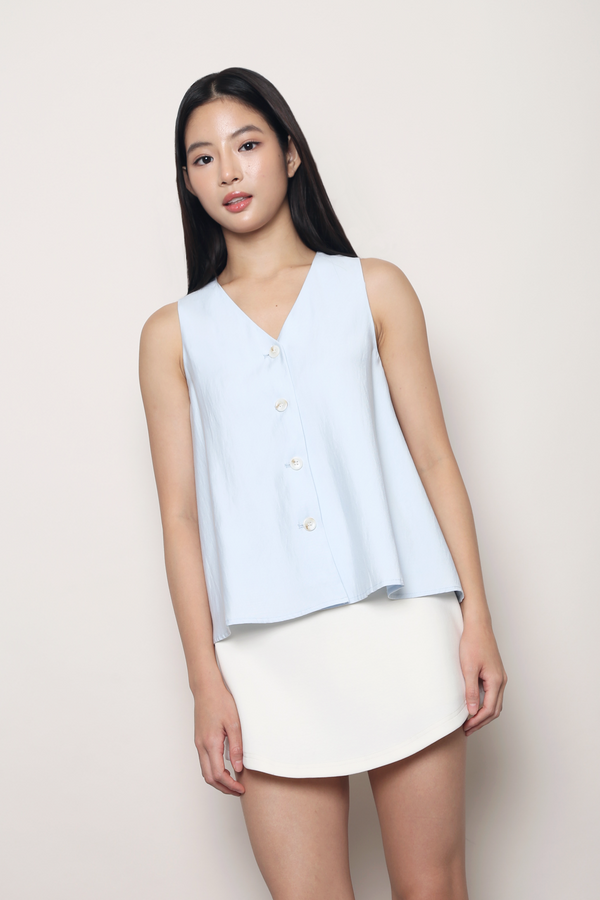 Windsor V2 Button Down Swing Top Powder Blue